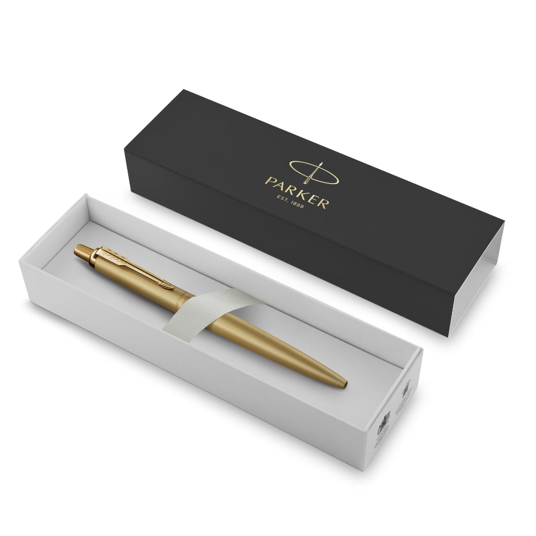 Parker Jotter XL Monochrome Ballpoint Pen M Blue Ink - Monochrome Gold Finish