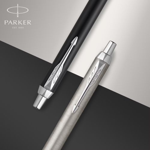 Parker IM Ballpoint Pen Blue Ink - Stainless Steel Lacquer & Chrome Trim