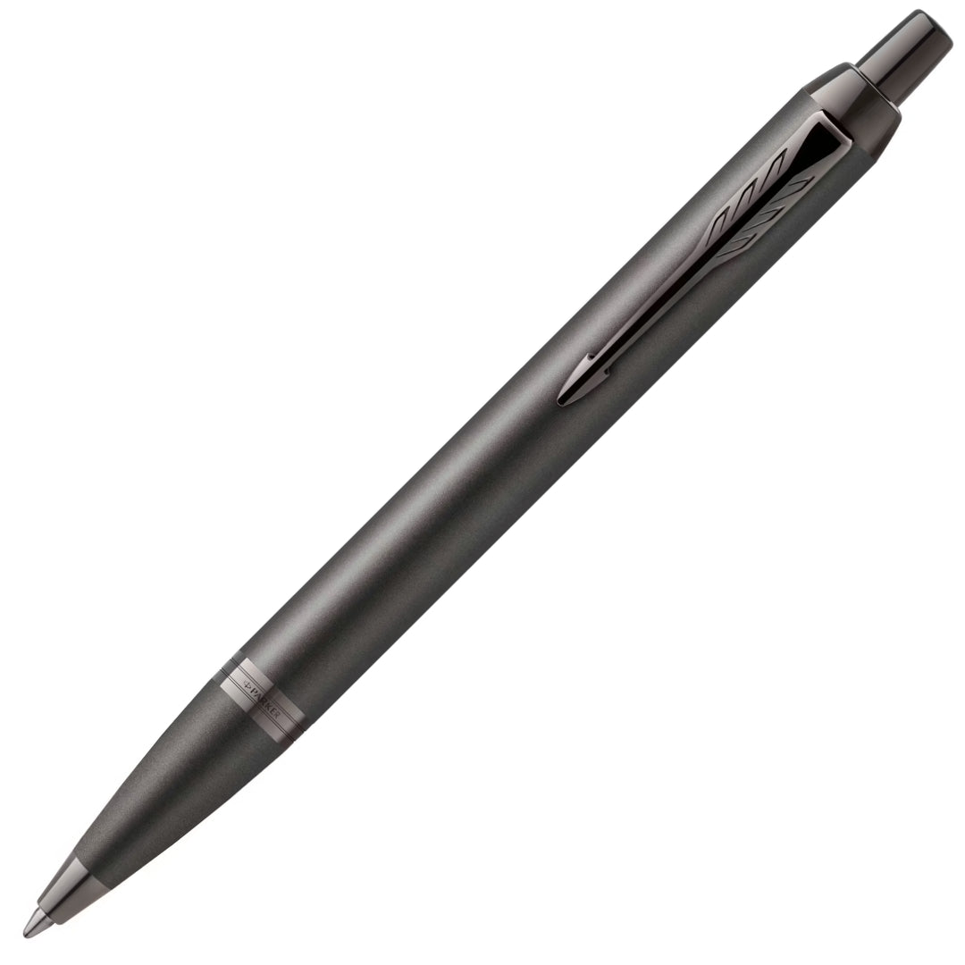Parker IM Monochrome Ballpoint Pen M Blue Ink - Gun Metal Stainless Steel