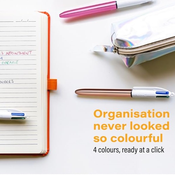 Bic Ballpoint Pen Shine 4 Colours 1.0mm - Metallic Gold