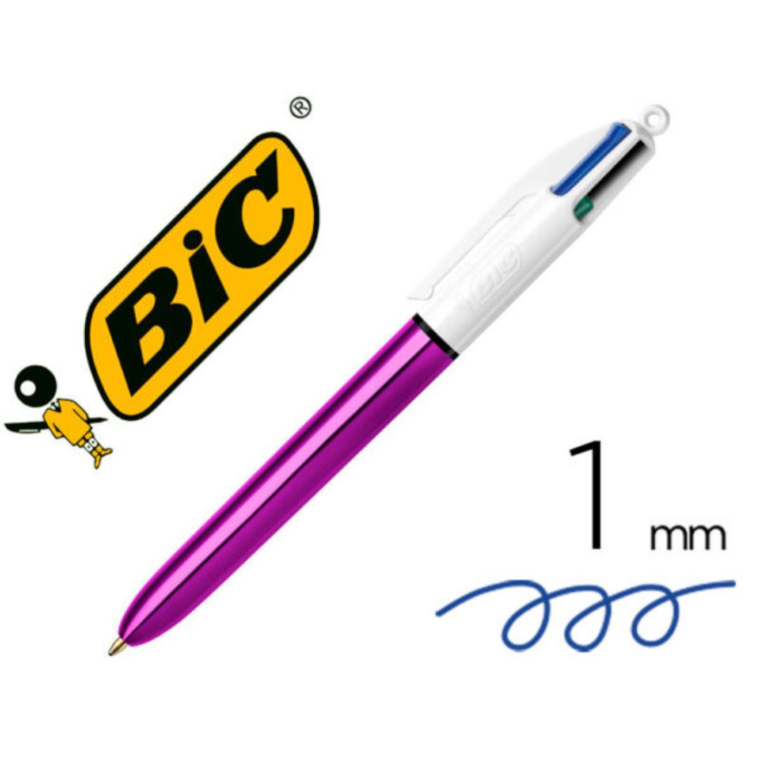 Bic 4 Colour Ballpoint Pen - Shine 1.0mm x1pc - Metallic Purple