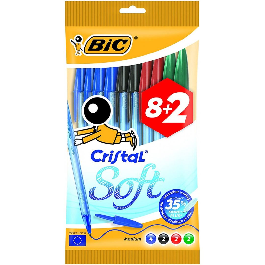 Bic Cristal Soft M 8 + 2pcs