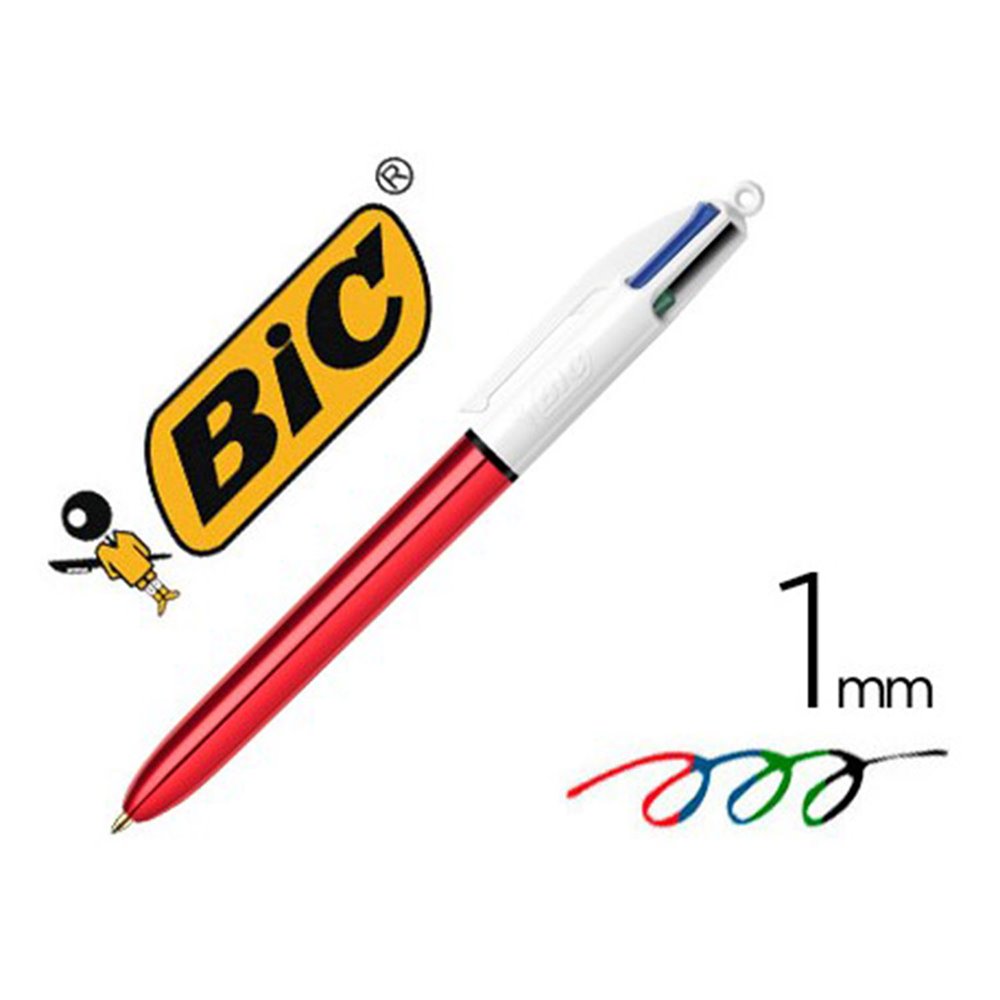 Bic 4 Colour Ballpoint Pen - Shine 1.0mm x1pc - Metallic Red