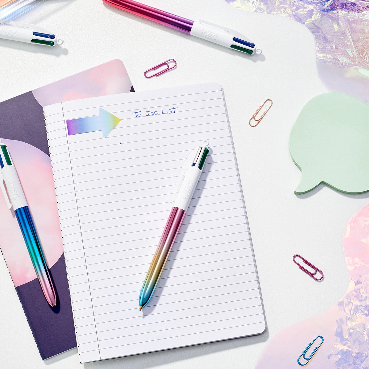 Bic Ballpoint Pen 4 Colours 1.0mm - Metallic Gradient