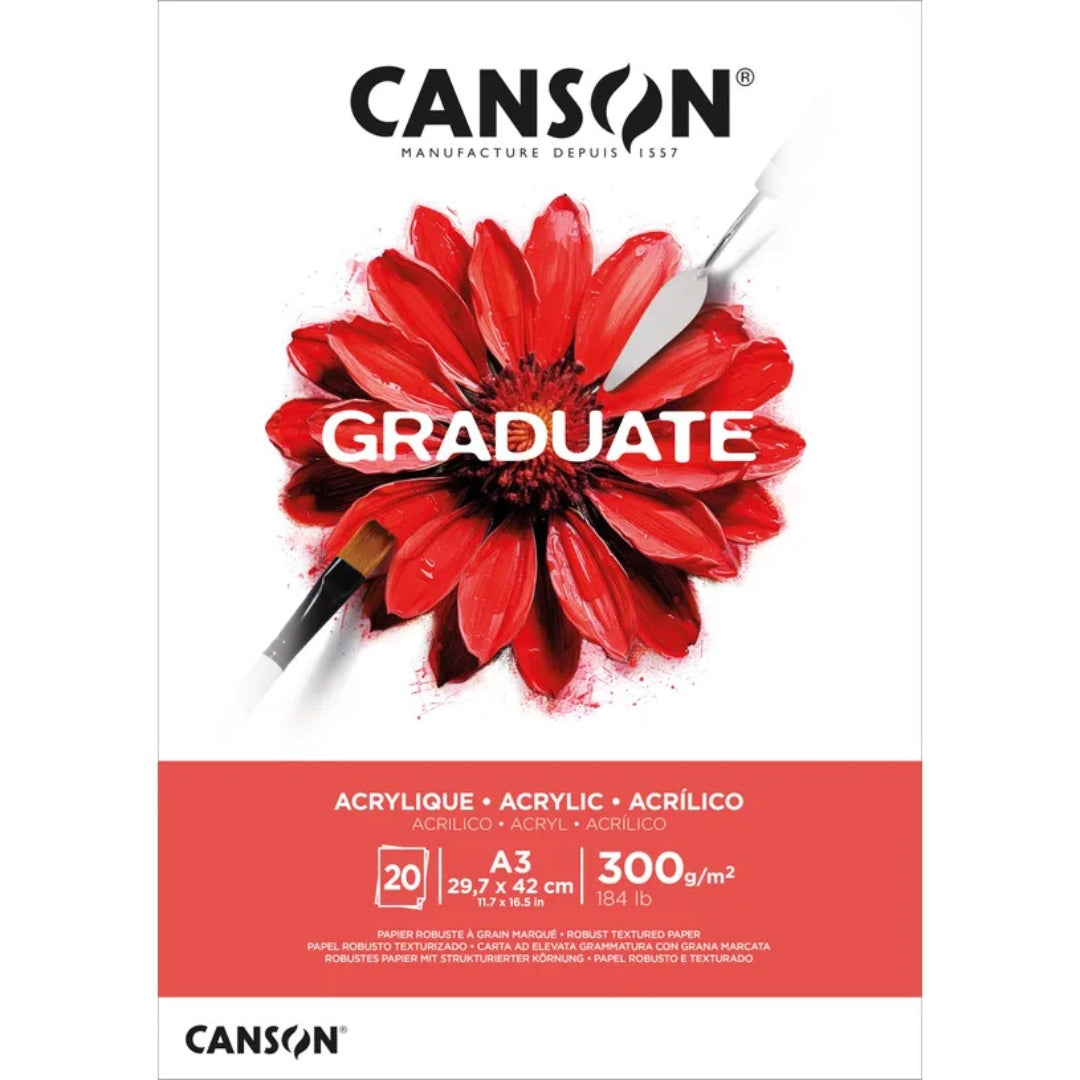 A4 Canson Graduate Acrylic 300gsm 20 Sheets
