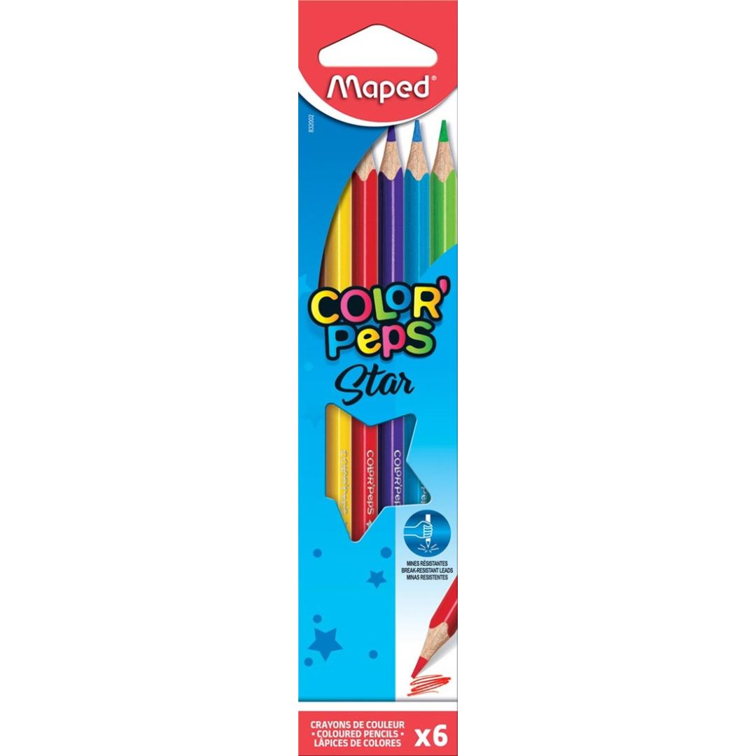 Maped Color'Peps Star Colour Pencils A Pack Of 6pcs