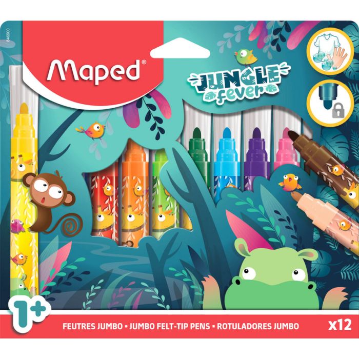 Maped Jungle Fever Jumbo Felt-Tip Pens A Pack Of 12pcs