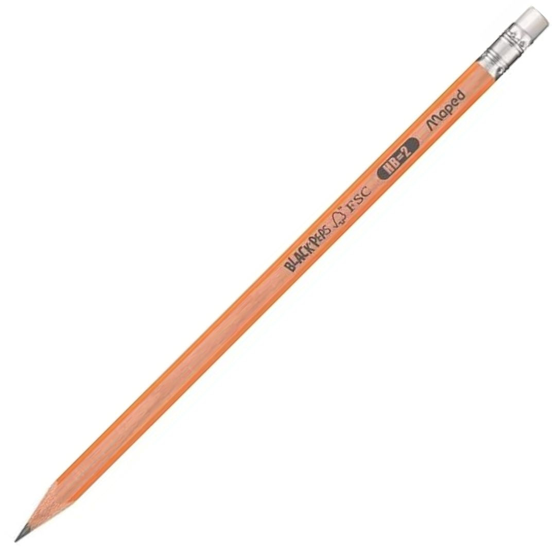 Maped Black'Peps Graphite Pencil & Eraser HB2