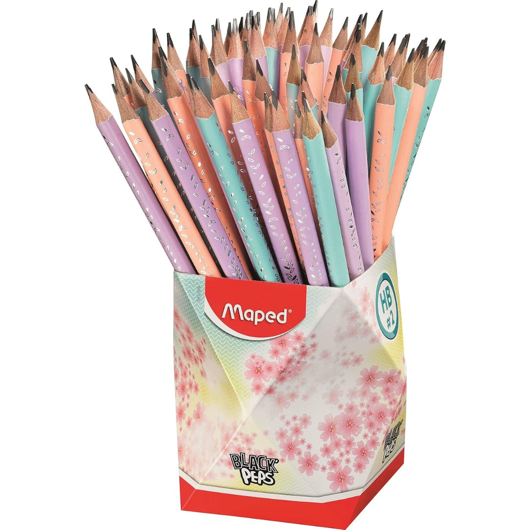 Maped - Black'Peps - Graphite Pencil HB=2 & Eraser - Pastel x 1pc Assortment