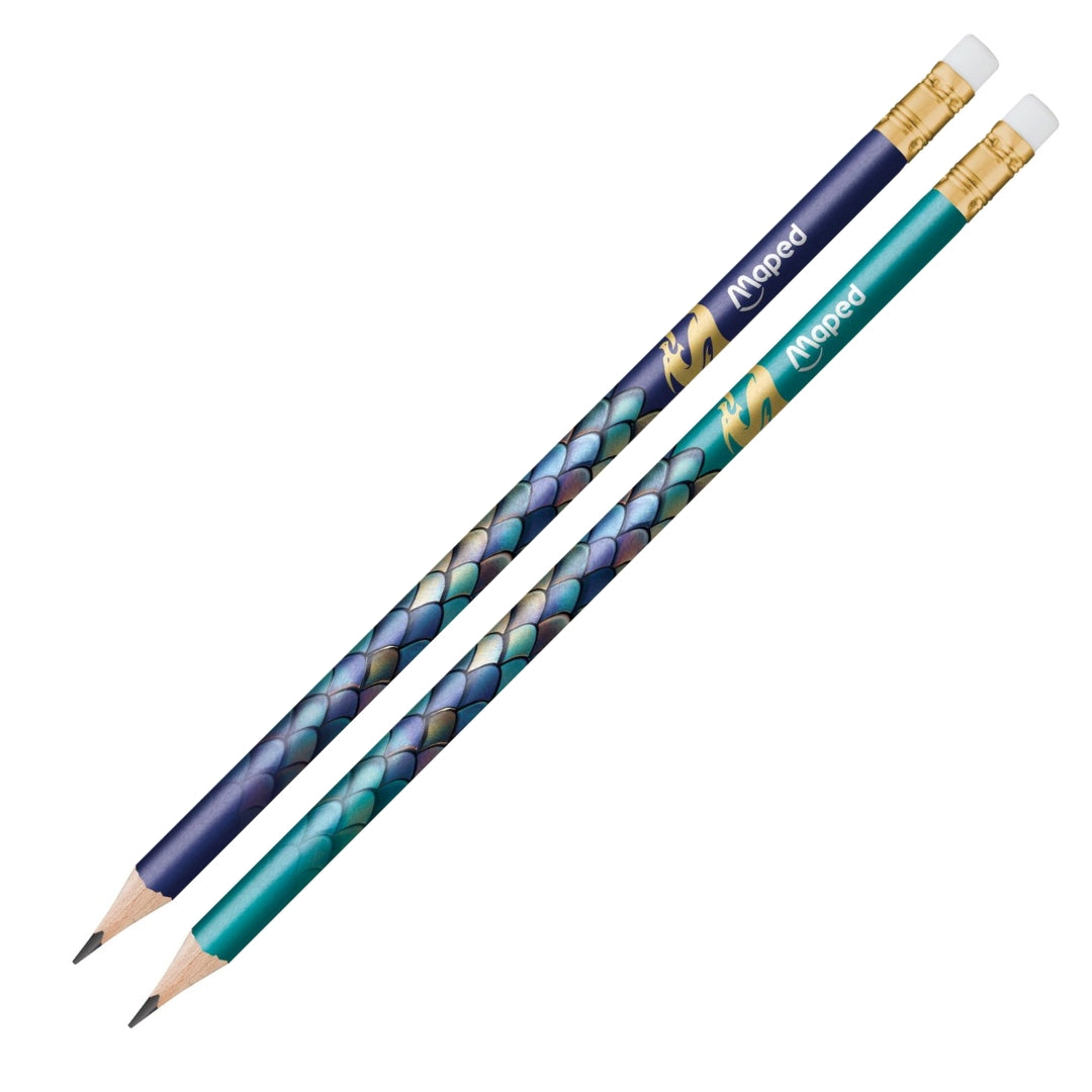 Maped - Graphite Pencil HB=2 & Eraser - Dragon x 1pc Assortment