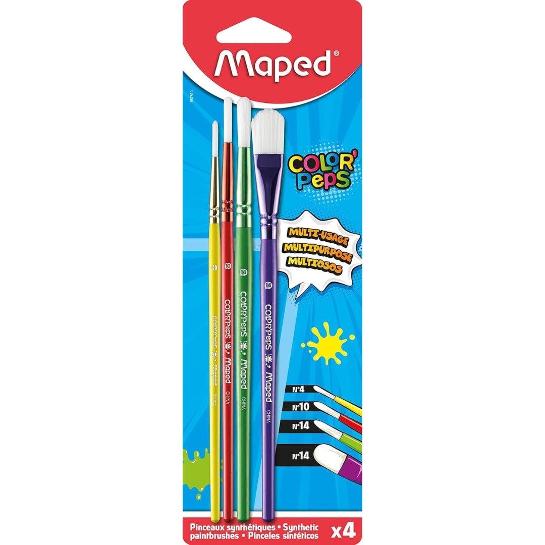 Maped - Color'Peps - Multipurpose Paintbrushes A Set Of 4pcs