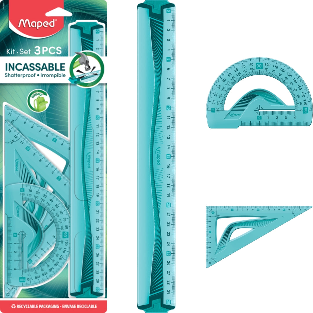 Maped - Unbreakable - Geometry Set Of 3pcs x 1pc Assortment