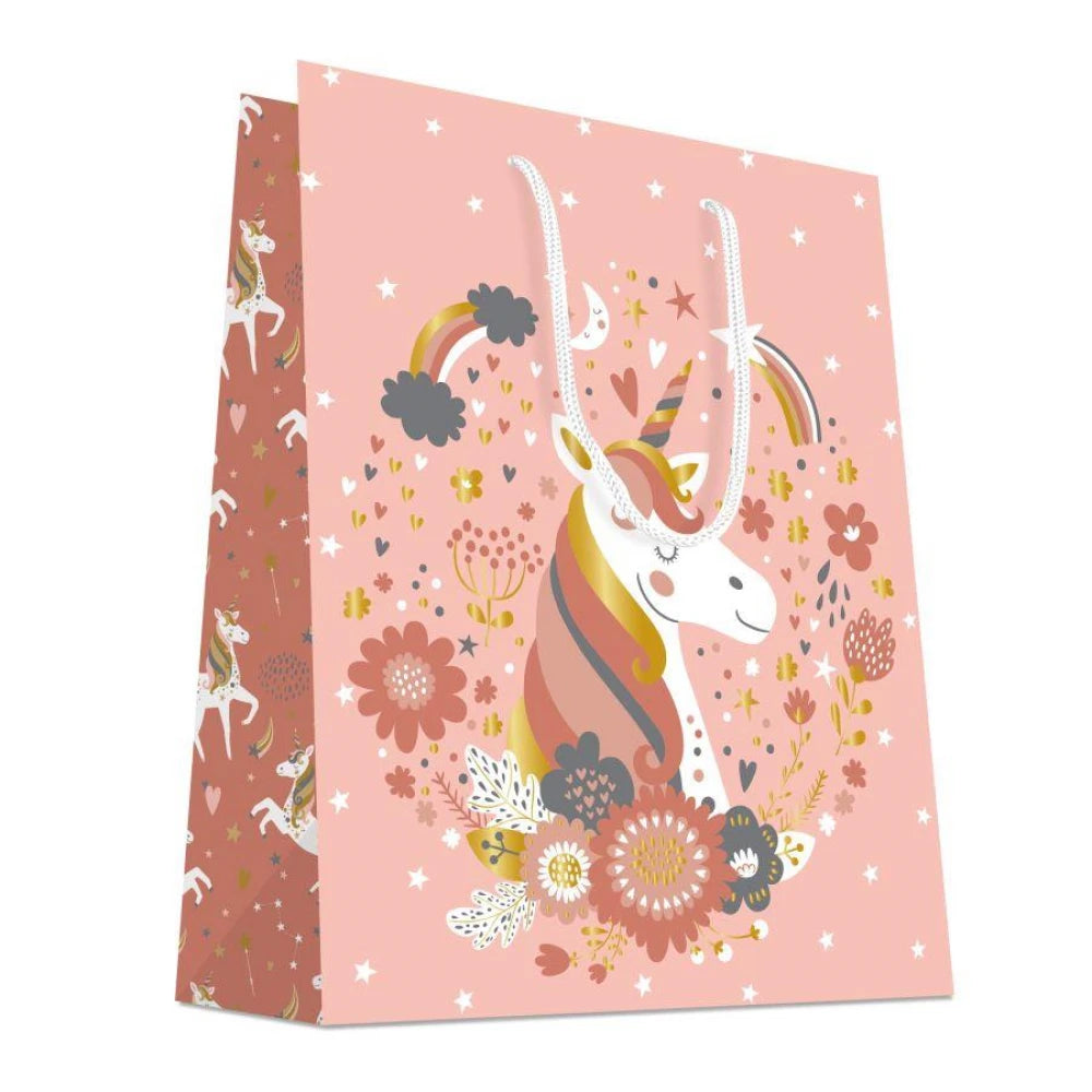 Gift Bag Pink Unicorn Small 23 x 18cm