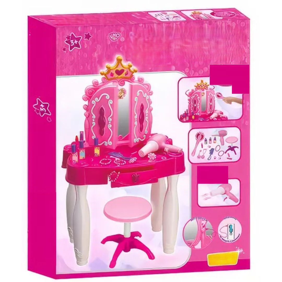 Glamor Mirror Make-Up Table With Mirror And Chair +4-7y