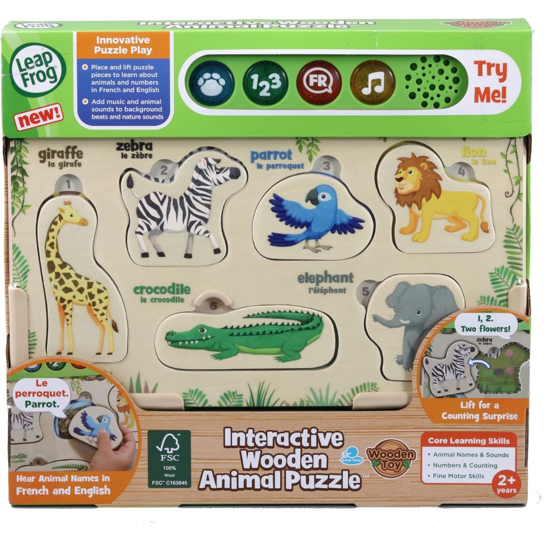 LeapFrog Interactive Wooden Animal Puzzle +2y