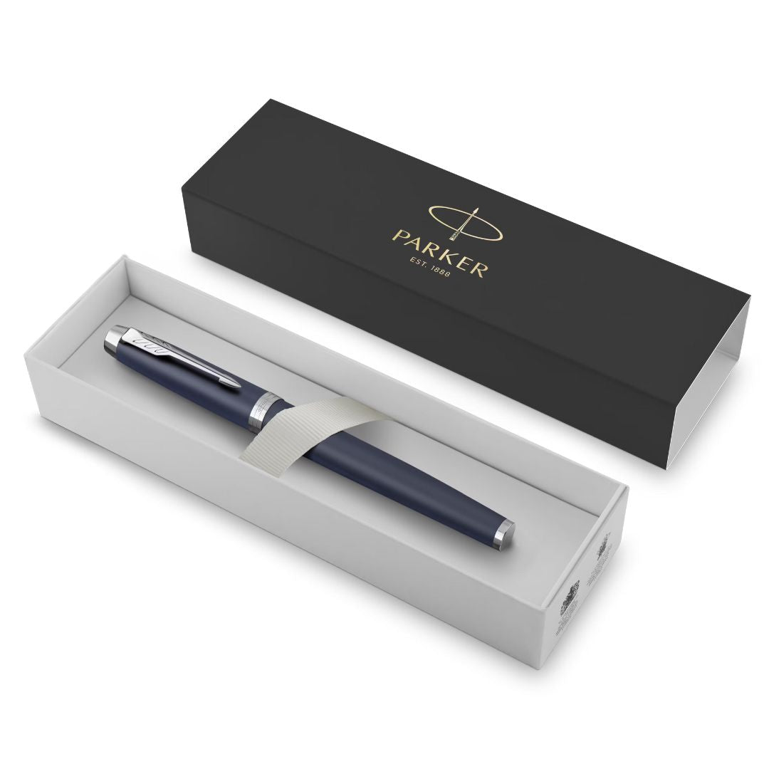 Parker IM Rollerball Pen Matte Blue & Chrome Trim