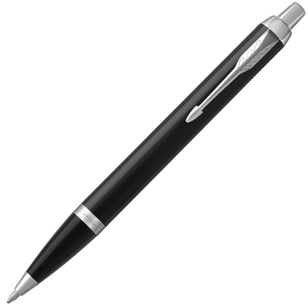 Parker IM Ballpoint Pen M Blue Ink - Black Lacquer & Chrome Trim