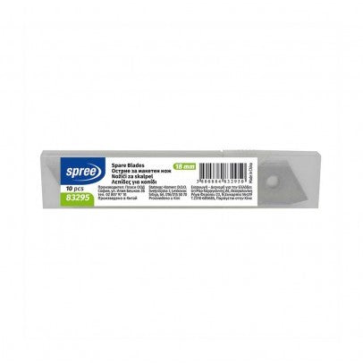 Spree Spare Blades For Craft Knife A Pack Of 10pcs - 18mm