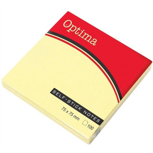 Optima Sticky Notes 7.5 x 7.5 A Pack Of 100pcs - Yellow