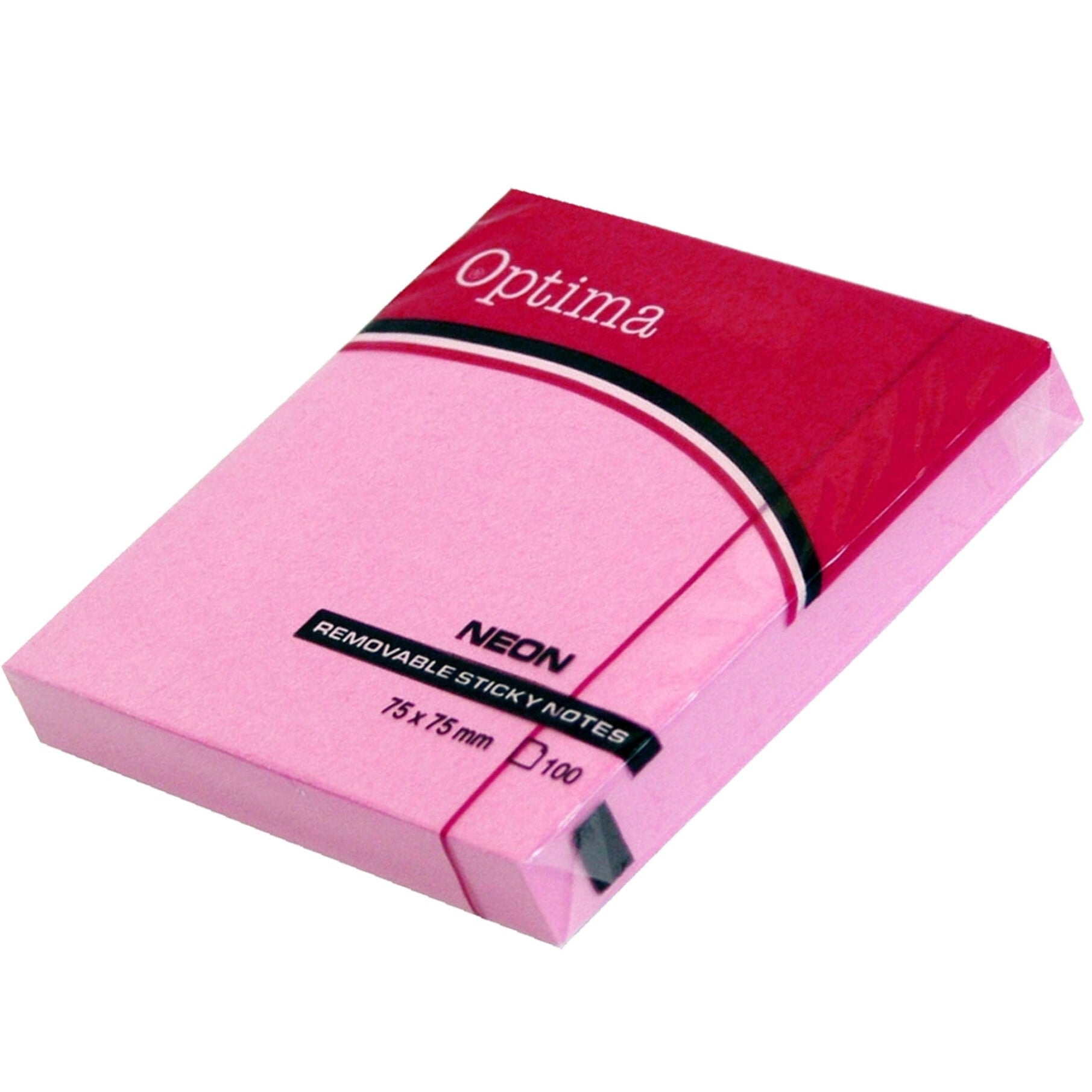 Optima Sticky Notes 7.5 x 7.5mm A Pack Of 100pcs - Neon Pink