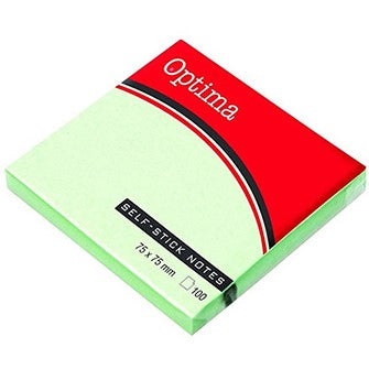 Optima Sticky Notes 7.6 x 7.6 A Pack Of 100pcs - Green