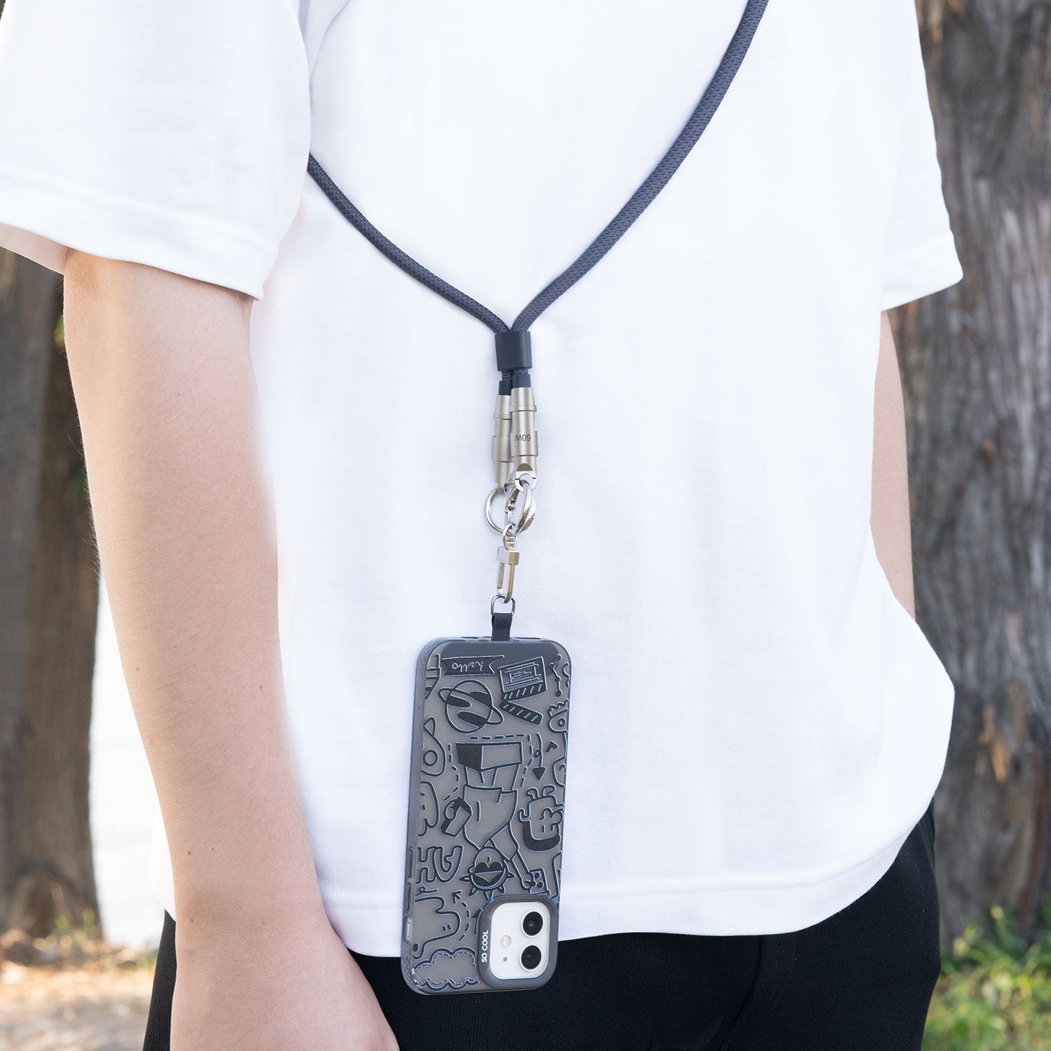Bwoo Phone Lanyard Built-in USB-C to Lightning Charging Cable 2in1 27W 1.2M