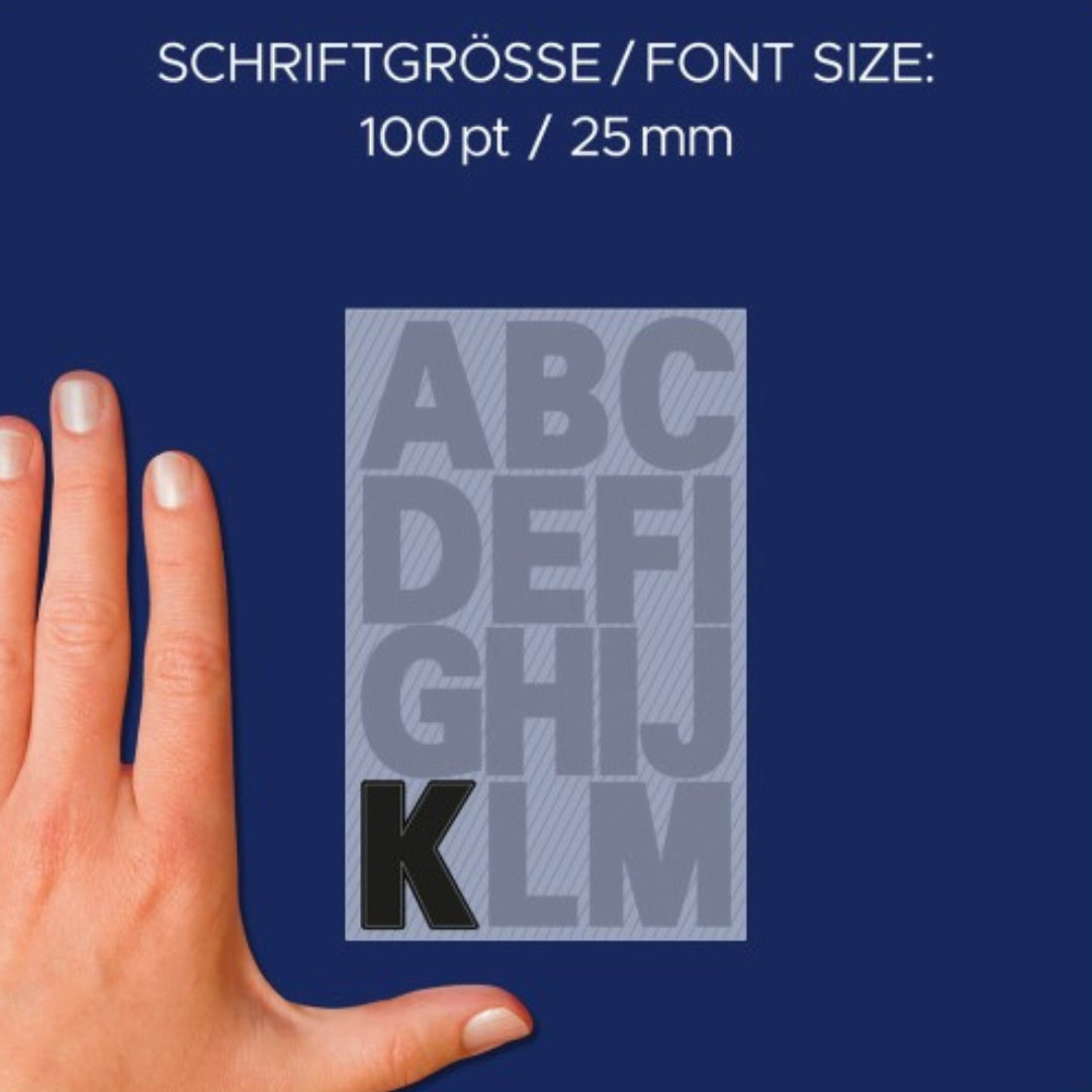 Avery-Zweckform Waterproof Labels A Pack Of 2 Sheets / 27pcs - Black Letters 25mm