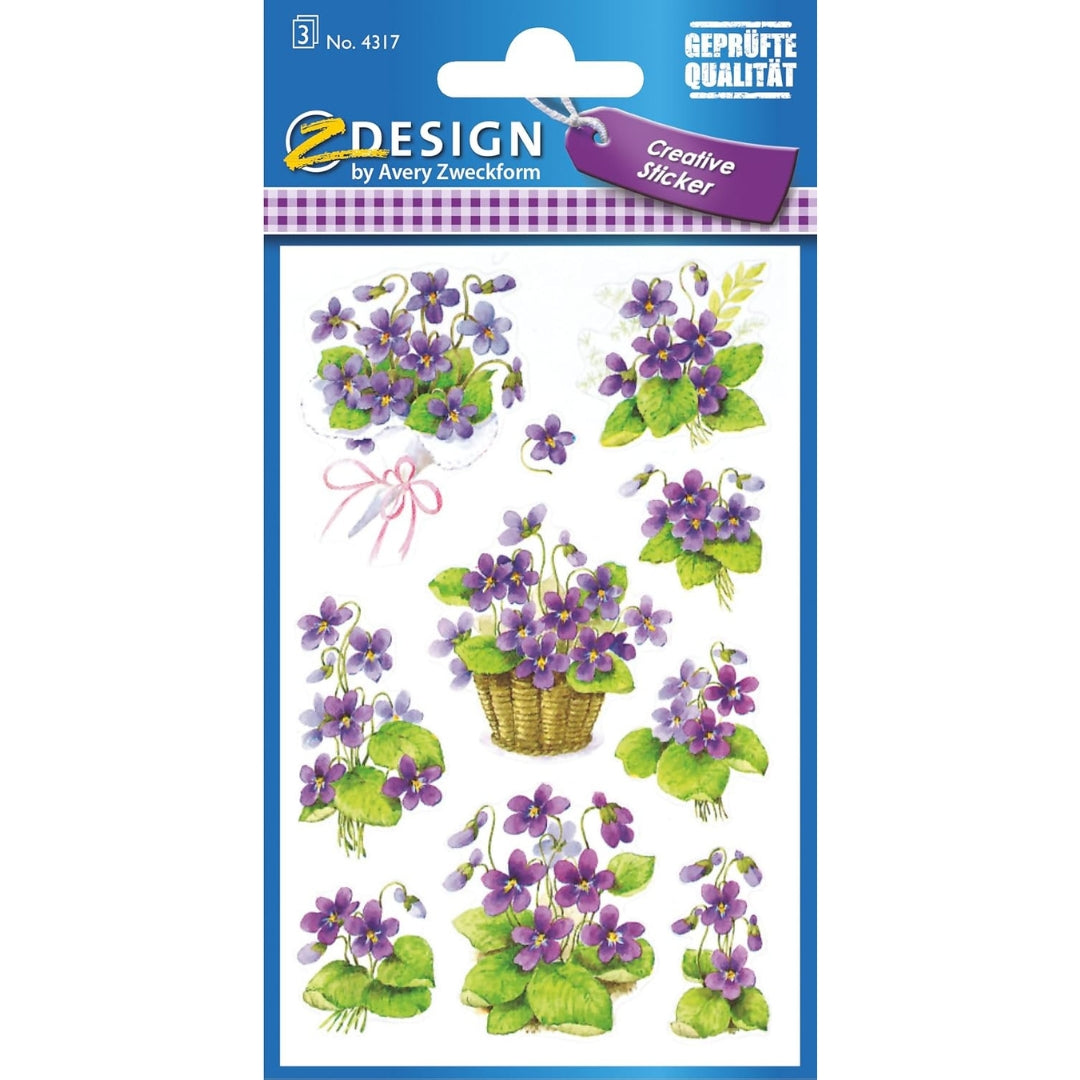 Avery-Zweckform Stickers A Pack Of 3 Sheets - Violets