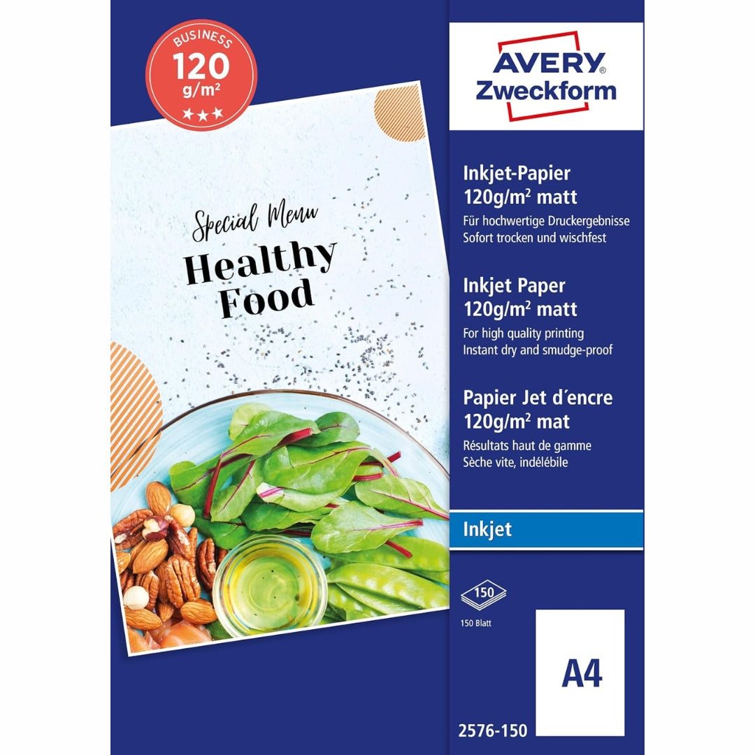 A4 Avery-Zweckform Inkjet Paper 120gsm A Pack Of 150pcs - Matt
