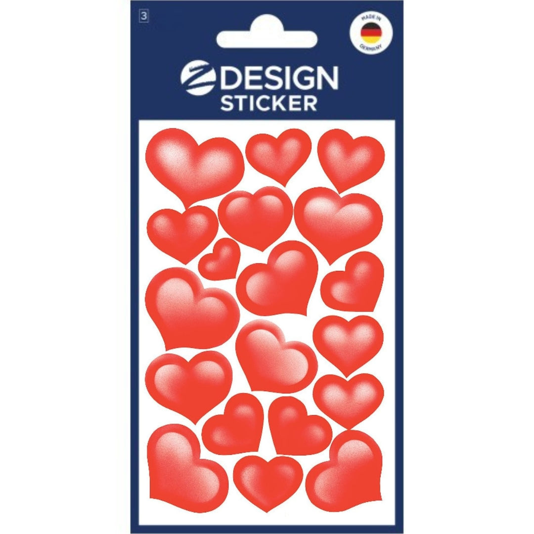 Avery-Zweckform Stickers A Pack Of 3 Sheets - Red Hearts