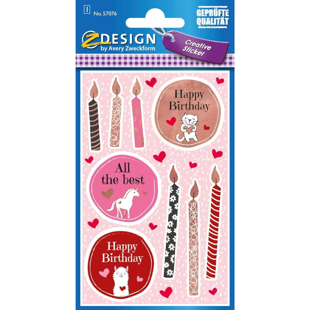 Avery-Zweckform Stickers A Pack Of 1 Sheet - Happy Birthday