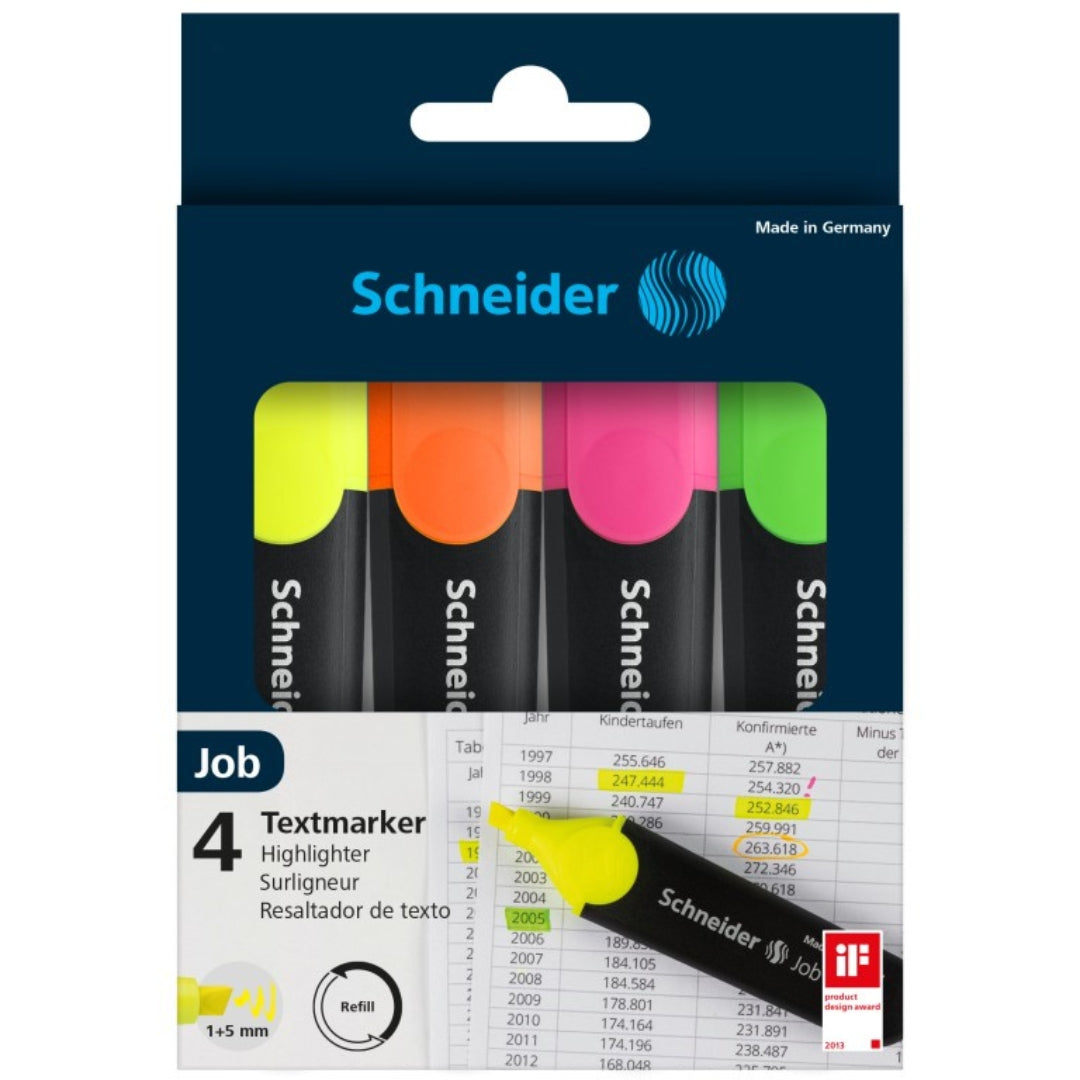 Schneider Highlighter 1+5mm A Pack Of 4pcs - Job - Classic