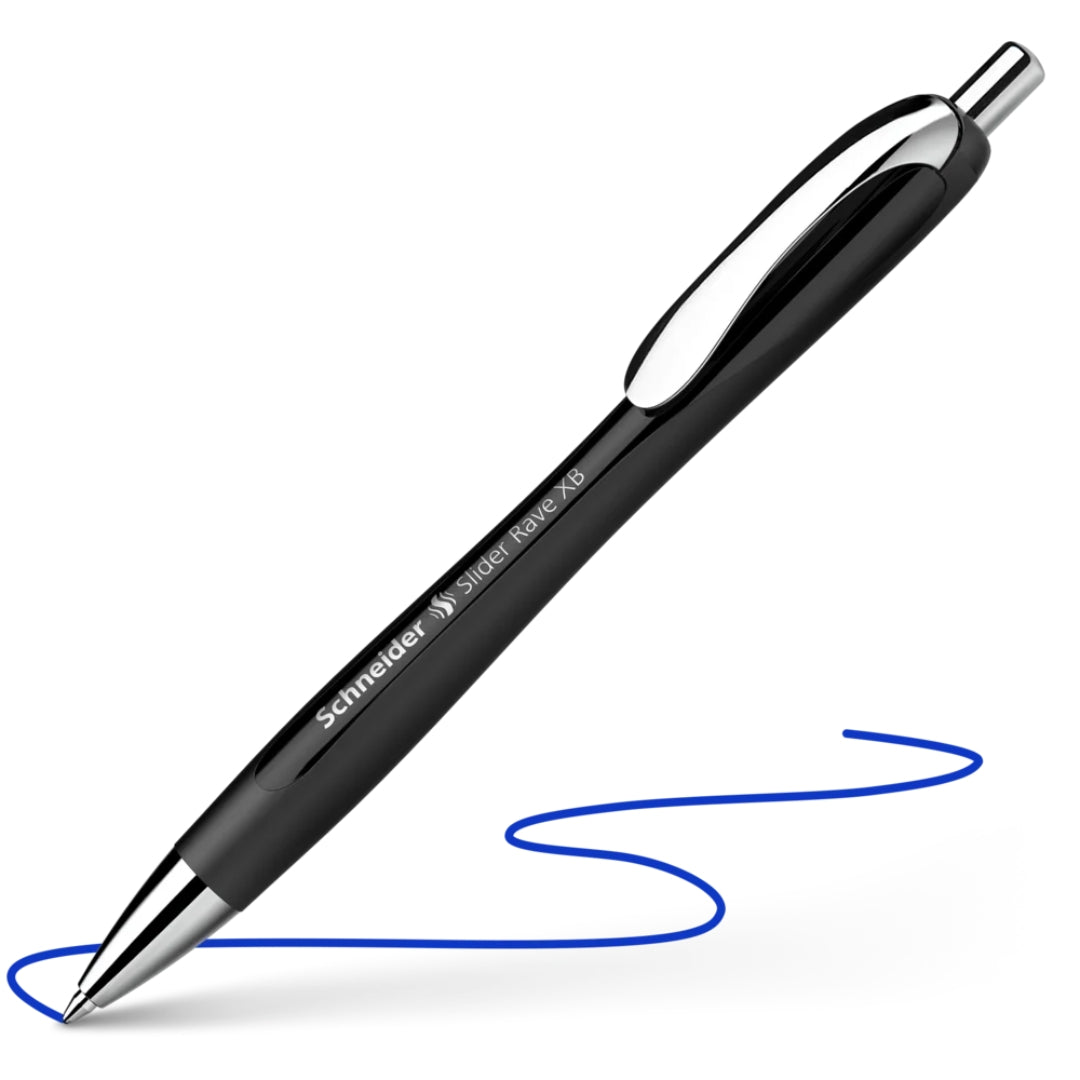 Schneider Ballpoint Pen XB Blue Ink - Slider Rave - Various Colours