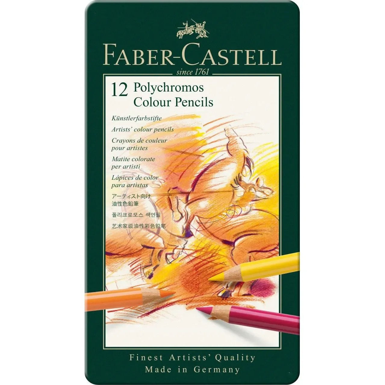 Faber-Castell Polychromos Colour Pencil A Tin Of 12pcs