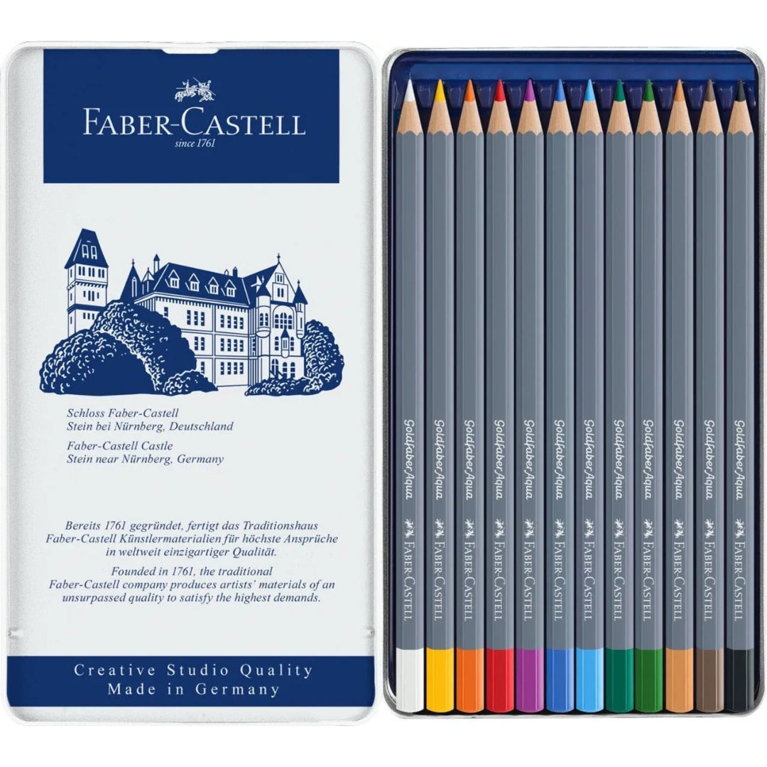 Faber-Castell Goldfaber Aqua Watercolour Pencil A Tin Of 12pcs