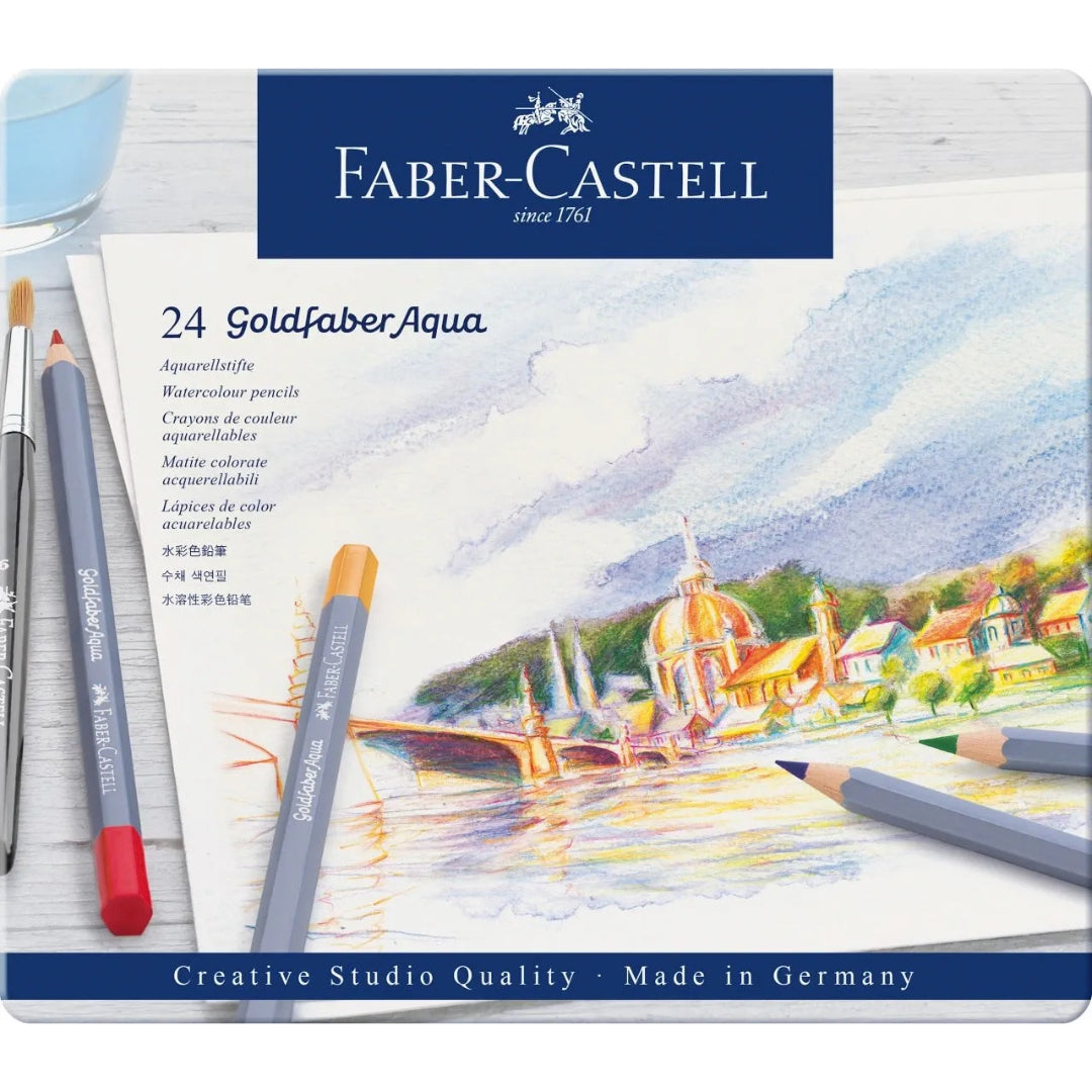 Faber-Castell Goldfaber Aqua Watercolour Pencil A Tin Of 24pcs