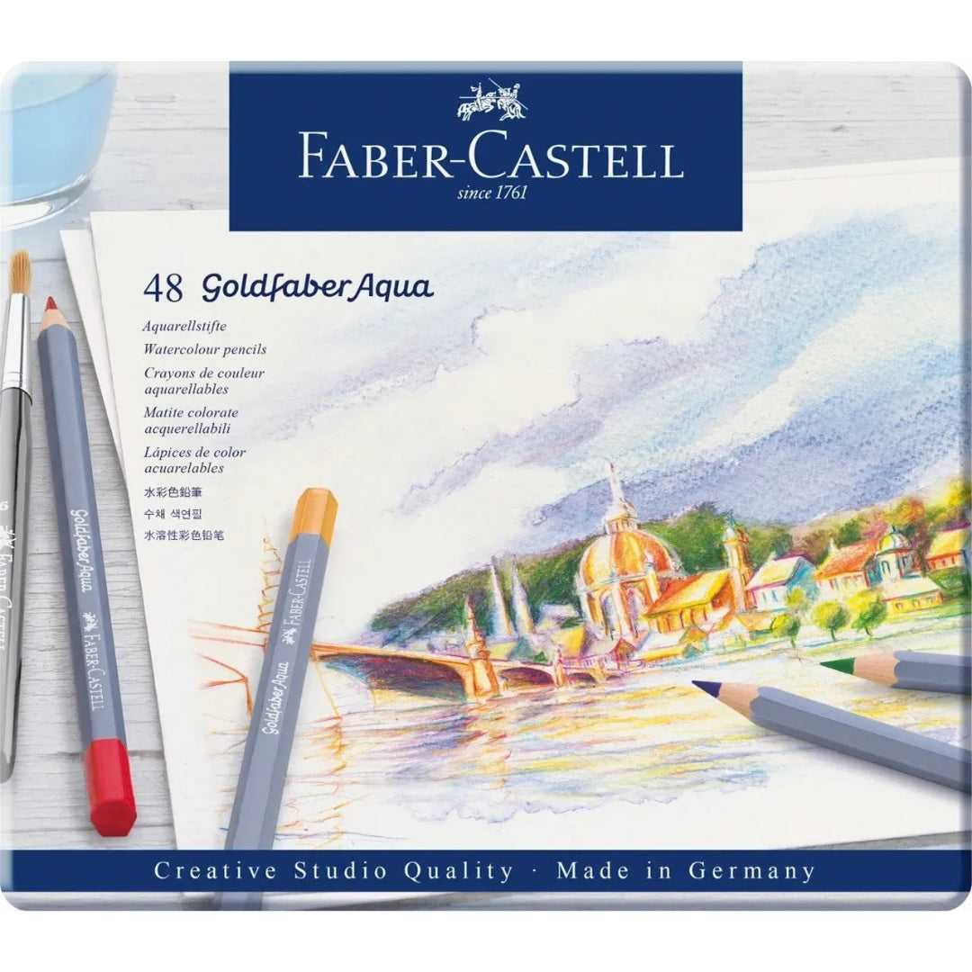 Faber-Castell Goldfaber Aqua Watercolour Pencil A Tin Of 48pcs