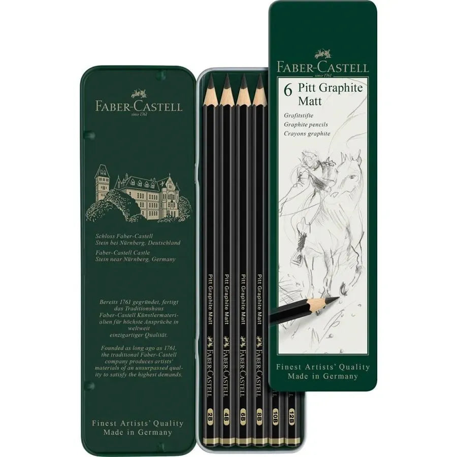 Faber-Castell Pitt Graphite Matt Pencils A Tin Of 6pcs