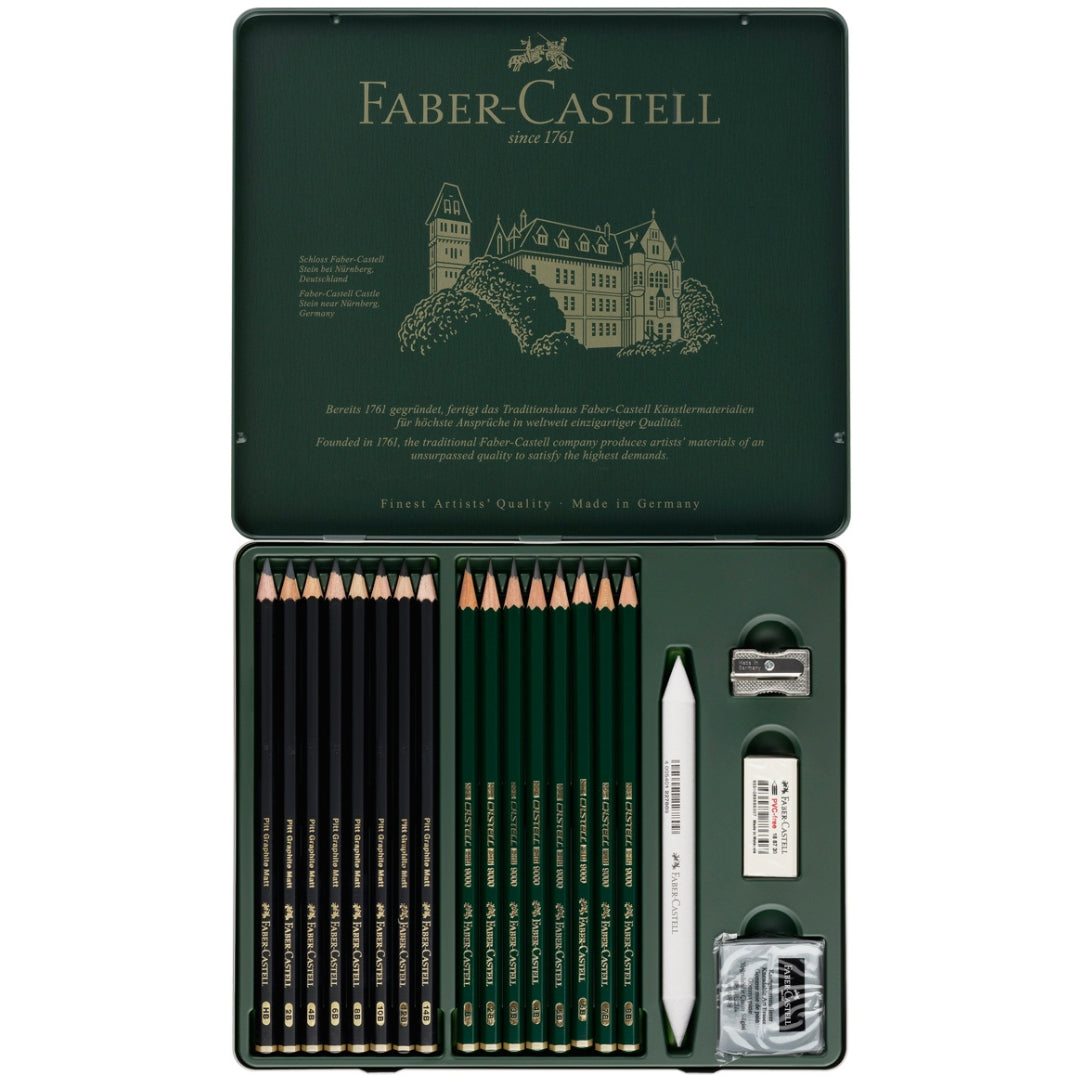 Faber-Castell Castell 9000 & Pitt Graphite Matt Pencil Set Of 20pcs