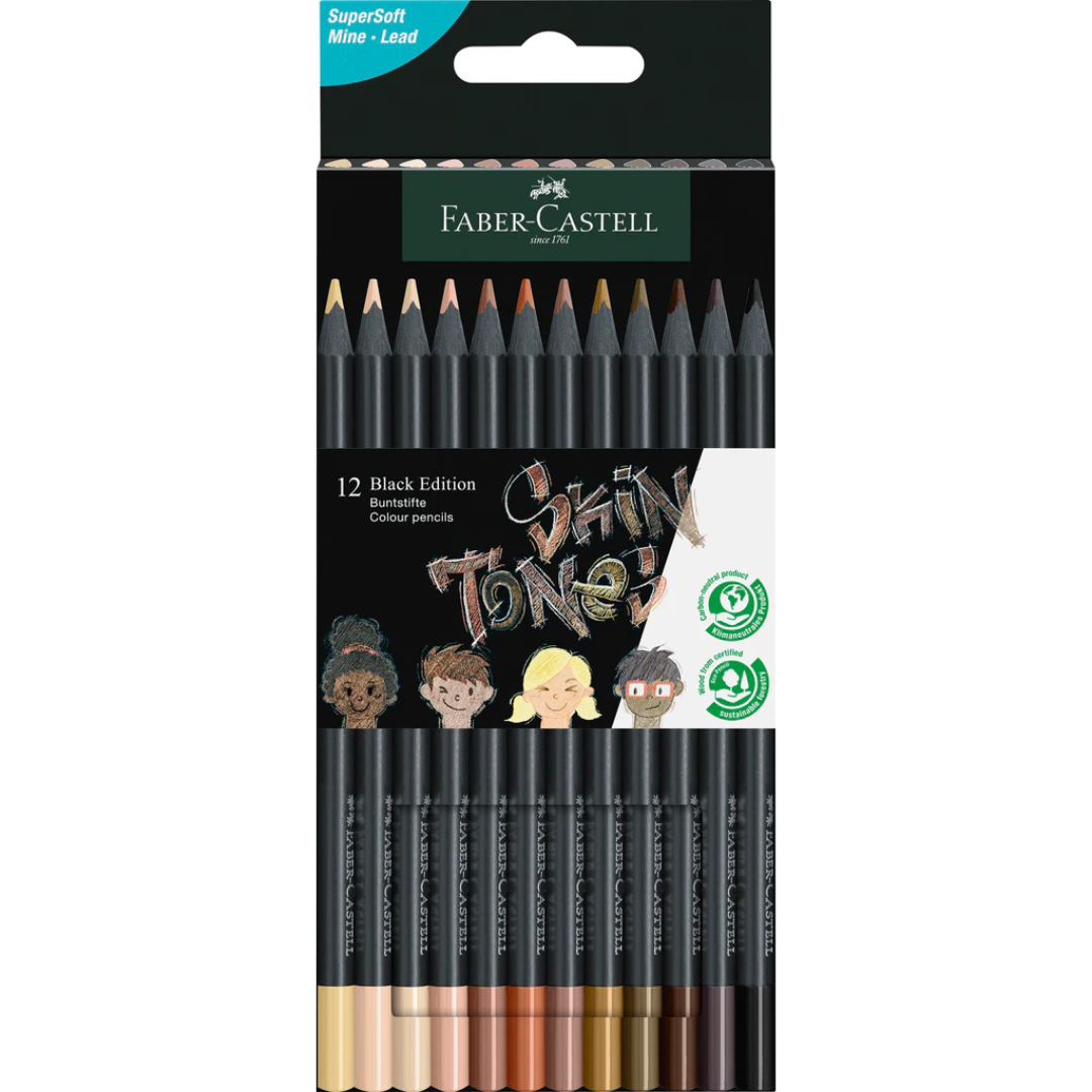 Faber-Castell Black Edition Skin Tone Colour Pencils A Set Of 12pcs