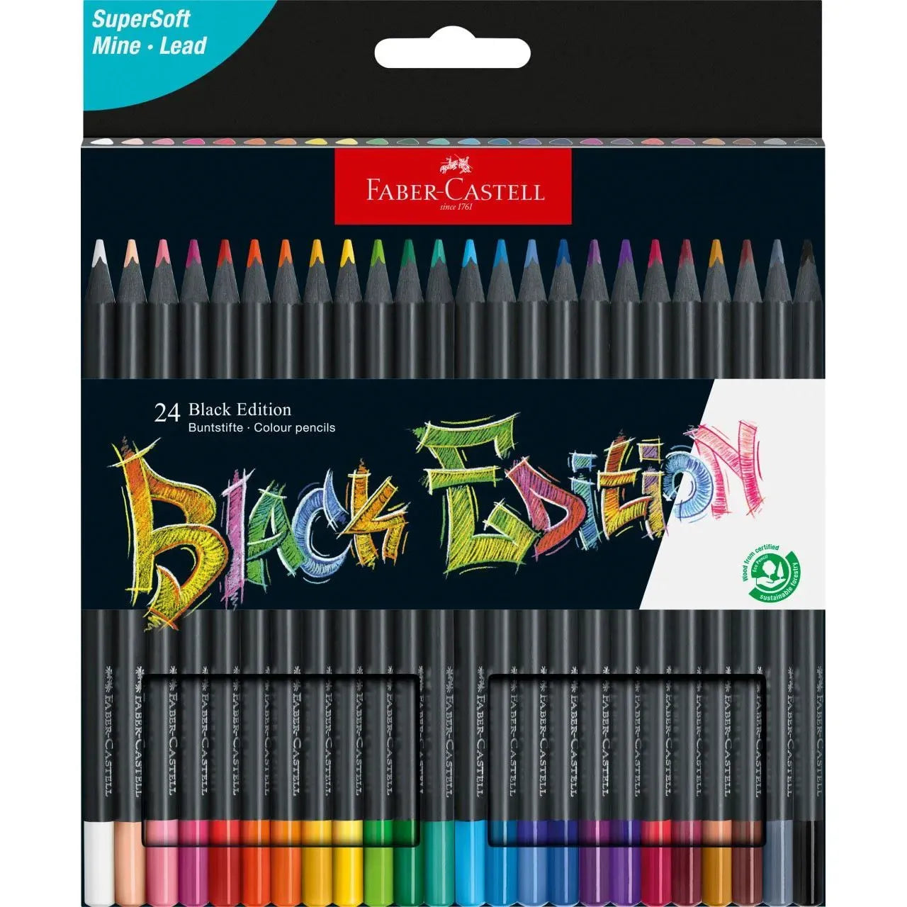 Faber-Castell Black Edition Colour Pencils A Set Of 24pcs