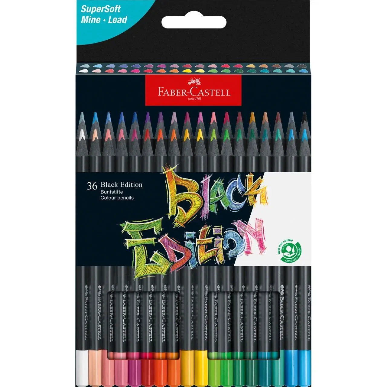 Faber-Castell Black Edition Colour Pencils A Set Of 36pcs