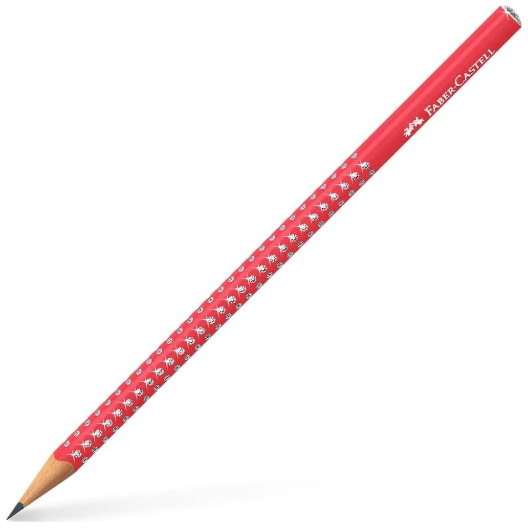 Faber-Castell Triangular Sparkle Graphite Pencil Candy Cane Red