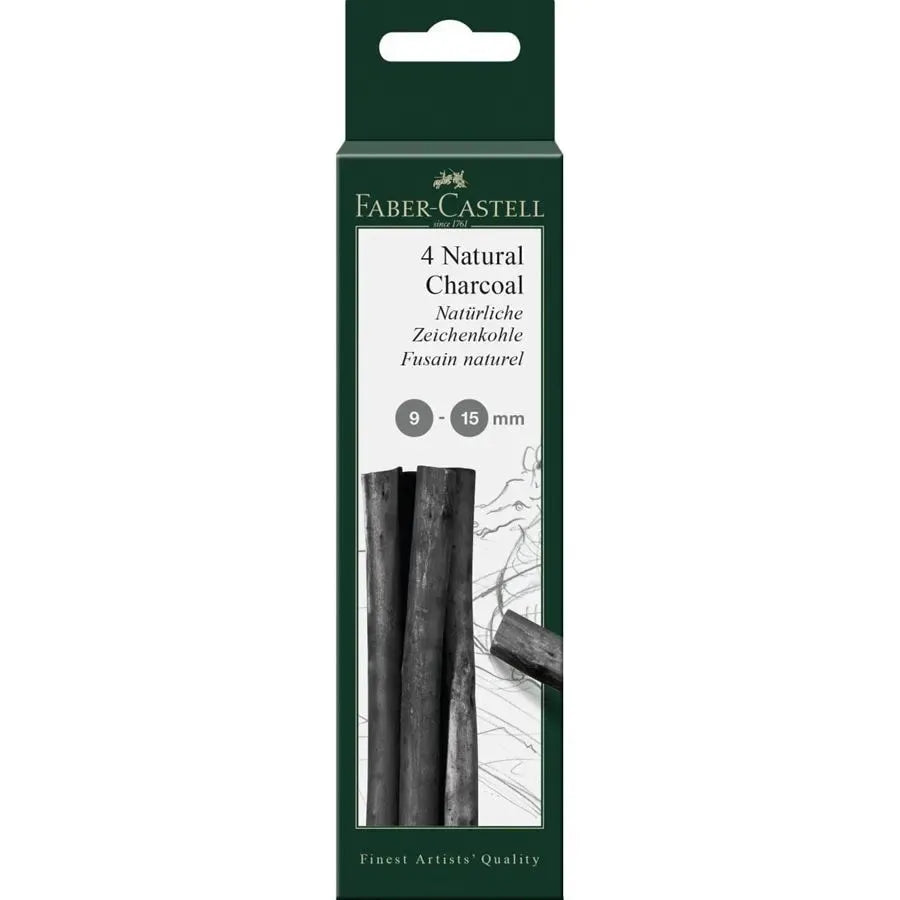 Faber-Castell Natural Charcoal Sticks 9-15mm A Pack Of 4pcs