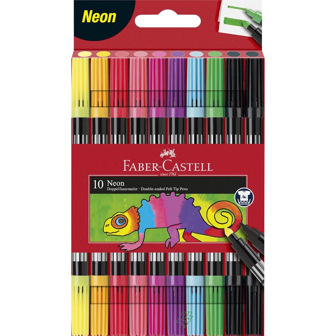 Faber-Castell Double-Ended Felt Tip Pens A Pack Of 10pcs - Doppelfasermaler Neon