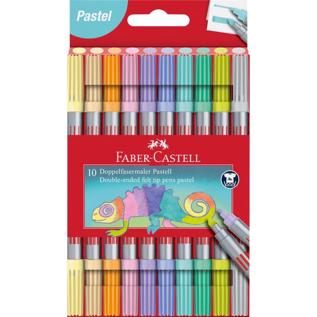 Faber-Castell Double-Ended Felt Tip Pens A Pack Of 10pcs - Doppelfasermaler Pastel