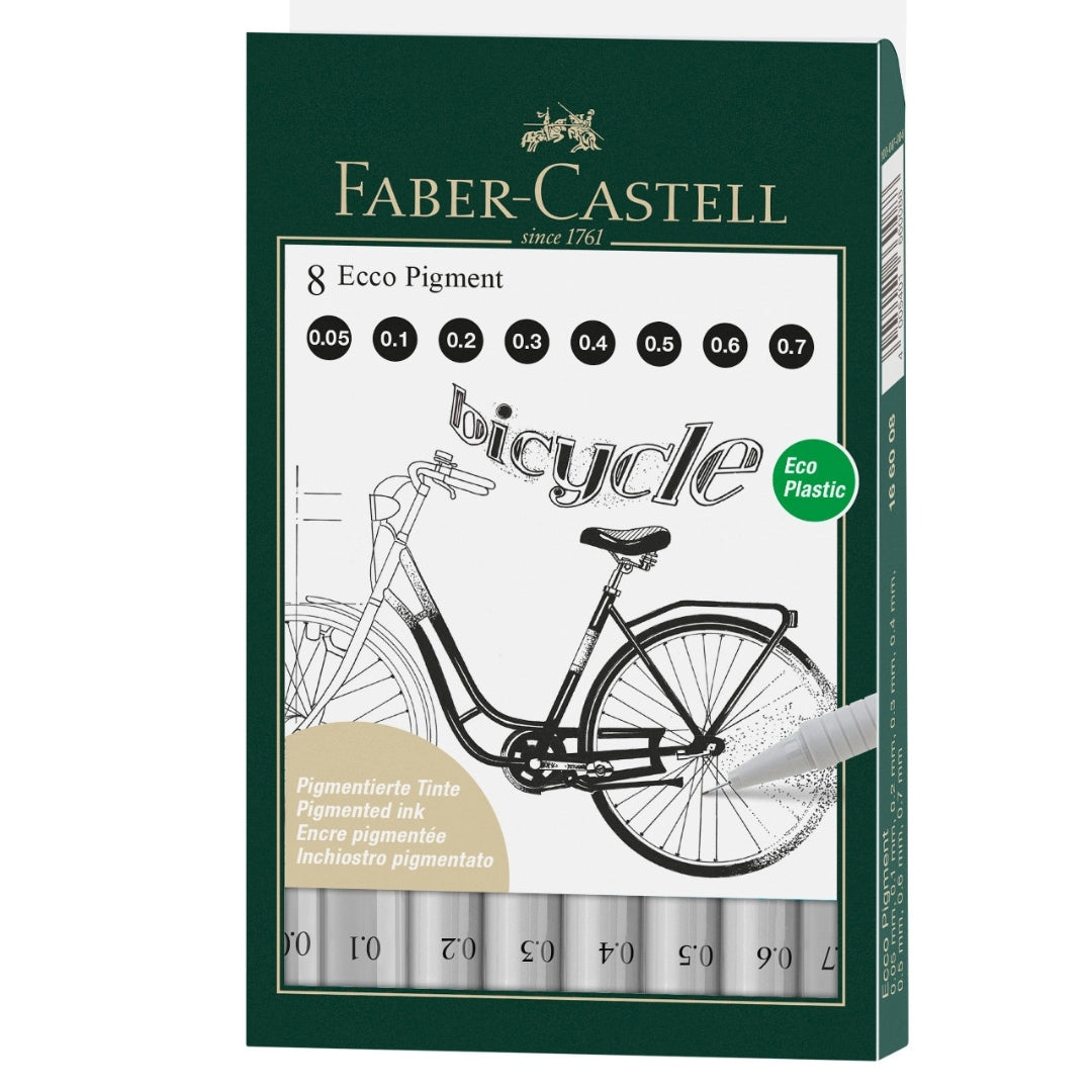 Faber-Castell Ecco Pigment Fineliner A Pack Of 8pcs