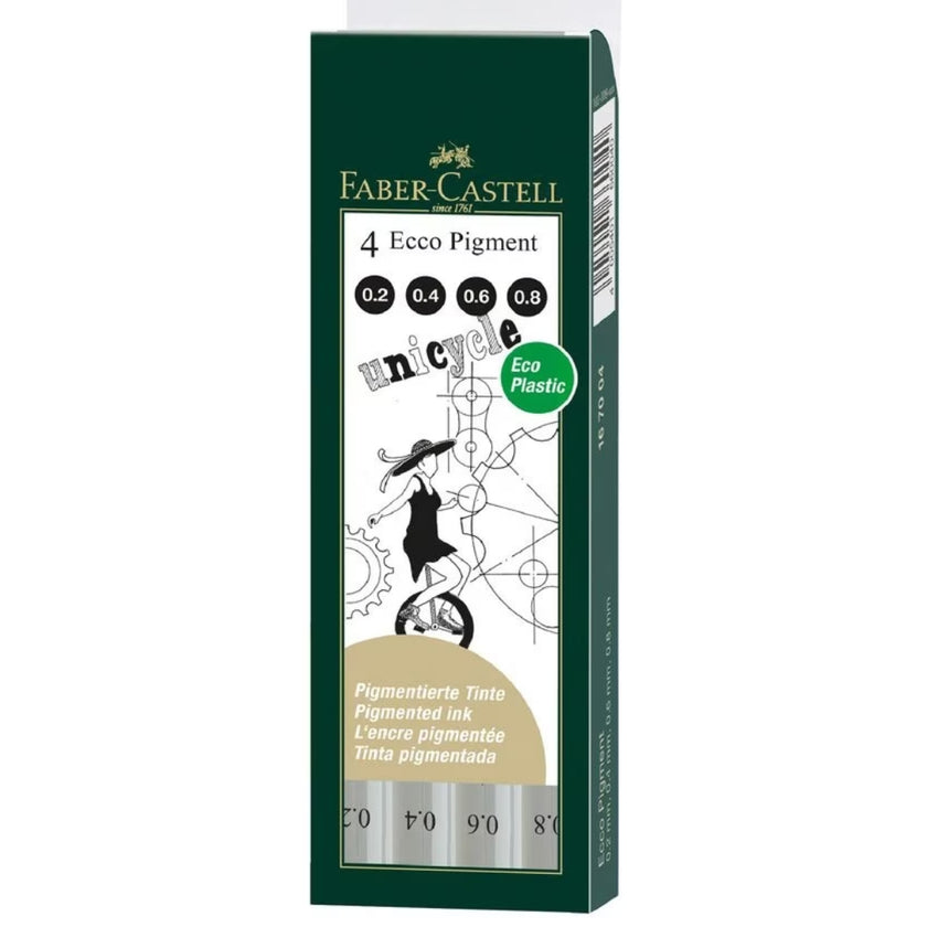 Faber-Castell Ecco Pigment Fineliner A Pack Of 4pcs