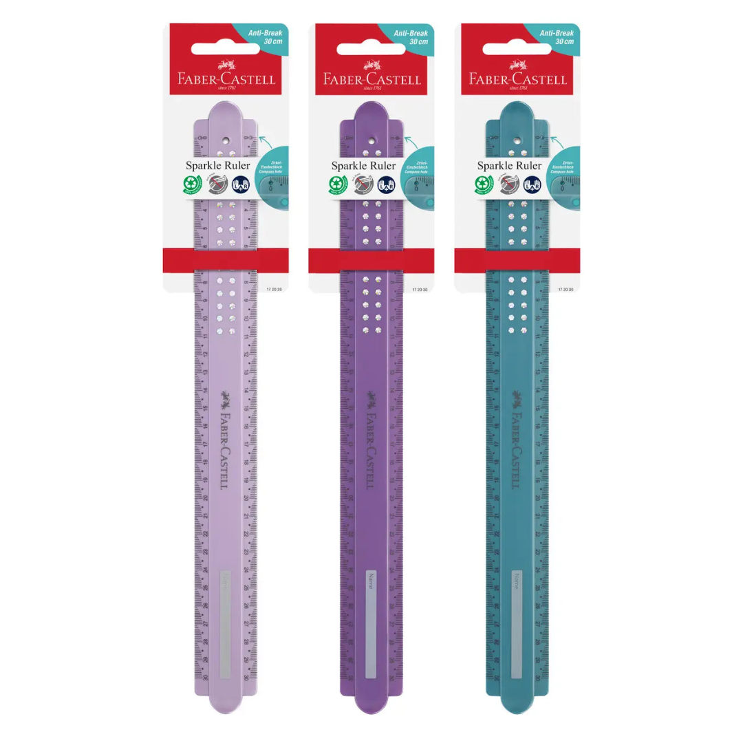 Faber Castell 30cm Sparkle Ruler Assortment x1pc