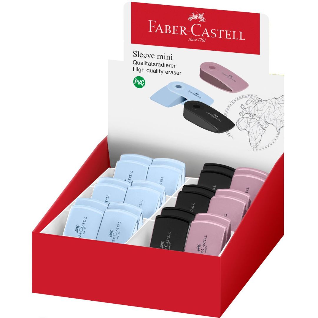 Faber-Castell Sleeve Mini High Quality Eraser x 1pc Assortment - Pastel